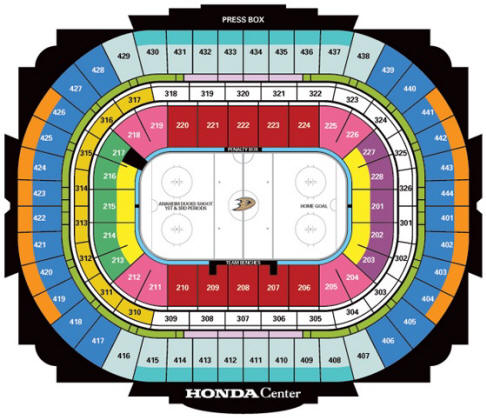 Anaheim Ducks Stadium Seating Chart