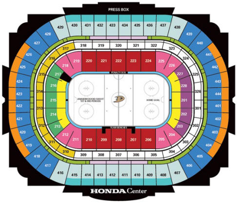 Seating Chart Anaheim Ducks