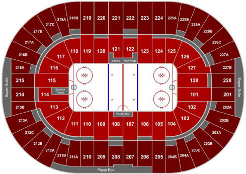 Detroit Red Wings Stadium Seating Chart