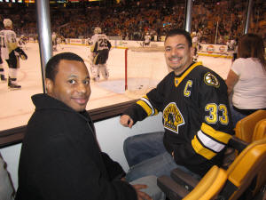 Warmups at TD Garden behind the net - Hans Steiniger